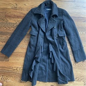SUNNER wool ruffle pea coat